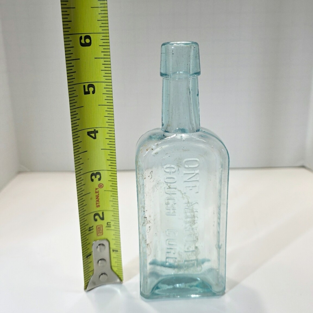 Antique Light Blue E.C DeWitt Glass Medicine Bottle Collectors Item